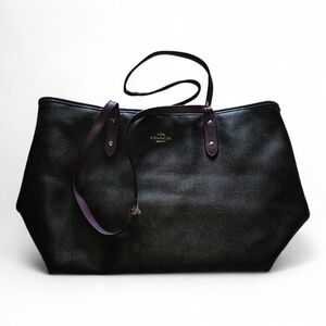Coach Black Leather Tote Bag